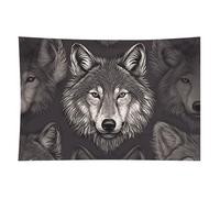 HETVBNS Wolf Head Pattern Tapestry Wall Hanging - 60"x90" Aesthetic Tapestries Soft Polyester Wall Art Decor Large Tapestry for Bedroom Living Room Dorm Backdrop, Hanging Kit Included