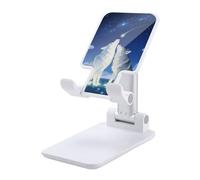 HETVBNS Wolf in The Dark Phone Stand for Desk - Adjustable & Foldable Tablet Stand Portable Cell Phone Stand Holder Compatible with 4-13" Smartphones, Tablets