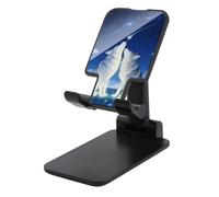 HETVBNS Wolf in The Dark Phone Stand for Desk - Adjustable & Foldable Tablet Stand Portable Cell Phone Stand Holder Compatible with 4-13" Smartphones, Tablets