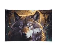 HETVBNS Wolves And Dream Catchers Tapestry Wall Hanging - 60"x90" Aesthetic Tapestries Soft Polyester Wall Art Decor Large Tapestry for Bedroom Living Room Dorm Backdrop, Hanging Kit Included