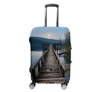 HETVBNS Wooden Trestle by The Water Luggage Cover, Elastic Luggage Protector Fits 19-32in Suitcases, Washable & Anti-Scratch Suitcase Cover for Men Women, style, L, Classic