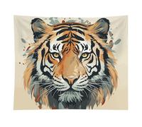 HETVBNS Year of The Tiger Tiger Face Tapestry Wall Hanging - 50"x60" Aesthetic Tapestries Soft Polyester Wall Art Decor Large Tapestry for Bedroom Living Room Dorm Backdrop, Hanging Kit Included