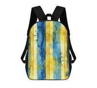 HETVBNS Yellow And Blue Pattern Backpack for Women Men, Durable 600D Polyester Bookbag with Large Capacity, Lightweight 17 Inch Laptop Backpack Minimalism Casual Daypack for Work, Travel