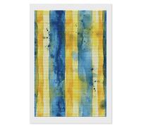 HETVBNS Yellow and Blue Pattern Diamond Painting Kits for Adults, Full Round Drill DIY Diamond Art for Beginners, 5D Gem Art and Crafts for Home Wall Decor 8"x12"