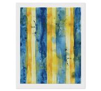 HETVBNS Yellow and Blue Pattern Diamond Painting Kits for Adults, Full Round Drill DIY Diamond Art for Beginners, 5D Gem Art and Crafts for Home Wall Decor 16"x20"