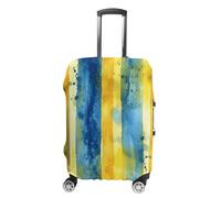 HETVBNS Yellow And Blue Pattern Luggage Cover, Elastic Luggage Protector Fits 19-32in Suitcases, Washable & Anti-Scratch Suitcase Cover for Men Women, style, L, Classic