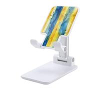 HETVBNS Yellow and Blue Pattern Phone Stand for Desk - Adjustable & Foldable Tablet Stand Portable Cell Phone Stand Holder Compatible with 4-13" Smartphones, Tablets