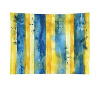 HETVBNS Yellow And Blue Pattern Tapestry Wall Hanging - 30"x40" Aesthetic Tapestries Soft Polyester Wall Art Decor Large Tapestry for Bedroom Living Room Dorm Backdrop, Hanging Kit Included