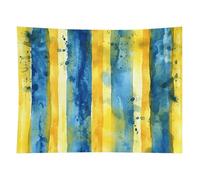 HETVBNS Yellow And Blue Pattern Tapestry Wall Hanging - 60"x80" Aesthetic Tapestries Soft Polyester Wall Art Decor Large Tapestry for Bedroom Living Room Dorm Backdrop, Hanging Kit Included