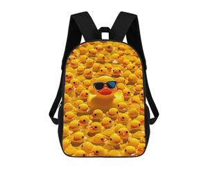 HETVBNS Yellow Rubber Ducky With Sunglasses Backpack for Women Men, Durable 600D Polyester Bookbag with Large Capacity, Lightweight 17 Inch Laptop Backpack Minimalism Casual Daypack for Work, Travel