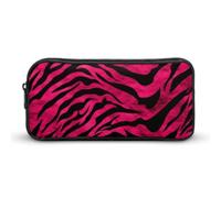 HETVBNS Zebra Tiger Leopard Pencil Case Large Capacity, Durable Pencil Pouch Portable Small Cosmetic Bag with Metal Zipper, Simple Makeup Pouch Aesthetic Toiletry Bag for Travel Office