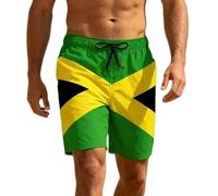 Heucapc Men's Swim Trunks Quick Dry Swimming Trunks Upside Down Pineapple Beach Shorts with Mesh Lining and Pockets, Jamaica, XXL