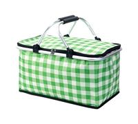 HEUchuan 30L Portable Cooler Bag Folding Insulation Picnic Ice Food Thermal Camping Drink Carrier Insulated Bags Delivery for Hot/Cold Meals(Green 43X23CM)
