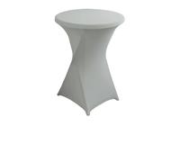 HEUchuan Elastic Beer Table Covers Hotel Wedding Cocktail Table Cover Solid Polyester Round Elastic Skirt for Banquet & Bar Decor(Light Grey,70x110cm)
