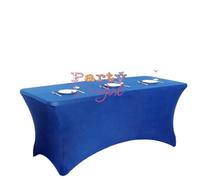 HEUchuan Elastic Beer Table Covers Red Rectangle Fitted Stretch Spandex Table Cover Tablecloth Lycra Long Bar Cloth For Hotel Event(Royal blue,8ft-244x76x76cm)