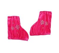 HEUchuan Figure Skate Boot Covers 2pcs Ice Figure Roller Skate Boots Shoes Cover Protecting Tool with Snowflake Image, Rose Red, White, Black(Rose Red-M)
