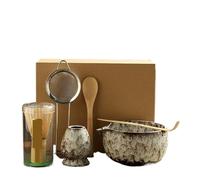 HEUchuan Matcha Tea Set 6PCS Matcha Tea Set Safe Whisk Teaspoon Sets Bowl Holder for Lovers Tea-Making Tools(White 6pcs)