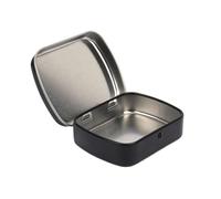 HEUchuan Metal tin with lid 10Pcs Small Empty Metal Silver Black Flip Storage Box Case Organizer For Key Candy 60x45x15mm(Black)
