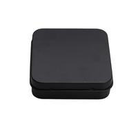 HEUchuan Metal tin with lid Mini Square Small Tin Box Metal Hinged Flip Storage Kit Case Jewelry Coin Candy Organizer Portable(Black)