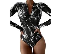 HEUchuan One-Piece Swimsuit Closed Long Sleeve Swimwear For Sports Surfing Bodysuit Women Swimming Bathing Suit for Surfing In The Ocean(Color 2,M)