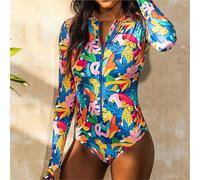 HEUchuan One-Piece Swimsuit Closed Long Sleeve Swimwear For Sports Surfing Bodysuit Women Swimming Bathing Suit for Surfing In The Ocean(Color 3,XXL)