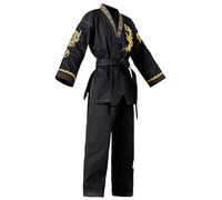HEUchuan Taekwondo Uniform Black TaeKwonDo Martial Arts Karate Suits Embroidered Dragon Pattern for Girls & Boys(XXXL-190CM)