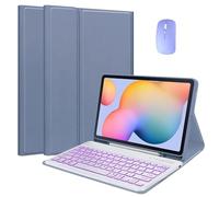 HEUCYL Backlit Keyboard Case for Samsung Galaxy Tab S10+ 2024/Tab S9 FE+/S9+ 2023/S8+ 2022/S7 FE 2021/S7+ 12.4-inch, 7-Color Backlit Keyboard Detachable Wireless Bluetooth Keyboard,Purple