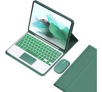 HEUCYL Keyboard Case for Samsung Galaxy Tab S10+ 2024/Tab S9 FE+/S9+ 2023/S8+ 2022/S7 FE 2021/S7+ 2020 12.4 in, 7 Color Backlit Touchpad Keyboard With S Pen Holder, Detachable Wireless Keyboard,Green