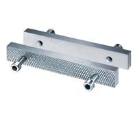 Heuer 116140 Vice Jaws, Interchangeable Jaws (Steel, Hardened, Galvanised, Reversible and Interchangeable, Smooth, Other Side Grooved Suitable for Vice 140 mm)