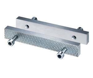 Heuer 116140 Vice Jaws, Interchangeable Jaws (Steel, Hardened, Galvanised, Reversible and Interchangeable, Smooth, Other Side Grooved Suitable for Vice 140 mm)
