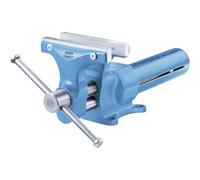 HEUER Compact Clamp Vise, 120mm Backenbreite, 125mm Spann-Weite, Alloy Steel, Blue and Silver