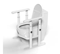 Heuffe Floor Standing Adjustable Toilet Rails - Heavy Duty Safety Frame with Non-Slip Grips for Elderly & Disabled People, Space Saving Design