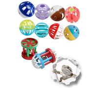 HEUHAI 10 Pack Bearded Dragon Toys, Interactive Hollow Balls for Lizard, Gecko, Reptile Play, Explore, Chew, Enrichment, Safe, Durable, Cage Decor