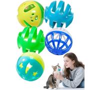 HEUHAI 5 PCS Cat Balls Toy Set - Fun Kitten Toys with Bells for Indoor Cats - Kitty Loves to Chase and Play 1.7 Inch Diameter