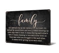 Heuhuww Family Isn't Defined Only By Last Names or By Blood Tin Sign for Home Office Room Wall Decor Gifts for Sister Best Friend Adopted Family 8"x12"(H23)