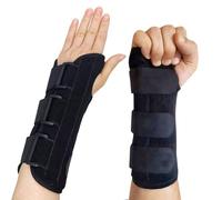 HEUIOP 2 Pcs Wrist Splint,Carpal Tunnel Wrist Support with 3 Metal Splints,Hand Support Brace with Adjustable Straps for Carpal Tunnel Tenosynovitis Arthritis Tendonitis Pain Relief Women and Men