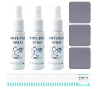 HEUIOP 3 Pcs Anti Fog Spray for Glasses with 30 pcs Spectacle Wipes and 3 Microfibre Cloth,Portable Anti Fog Spray for Swimming Goggles Car Windscreen Crystal Clear Vision at Home or On-The-Go