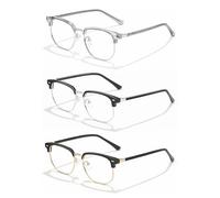 HEUIOP 3 Pcs Blue Light Glasses, Computer Eyeglasses for Men Womens Eye Strain Headache UV Glare, Clear Non-Prescription Fake Eyeglasses for Computer Screen Gaming TV