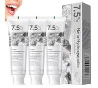 HEUIOP 3 Pcs Hydroxyapatite Toothpaste,7.5% Nano Hydroxyapatite Toothpaste for Sensitive Teeth,Fluoride-Free Formula,Gentle Whitening & Long-Lasting Fresh Breath,Daily Use for Oral Health