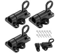 HEUIOP 3 Pcs Spring Gate Latch, Black Bolt Lock with 12 Screws, Safety Automatic Slide Door Lock for Garden Gate Latch, Windows, Cabinet Doors, Wooden Doors, Animal Cages