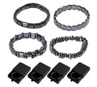 HEUIOP 4PCS Bracelets for Men With Storage Box,Adjustable Black Bracelet for Men Women Daily Wear Natural Stone,Regain Confidence & Motivation