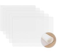 HEUIOP 4Pcs Silicone Mats 40x30 cm Non-Slip Heat Resistant Plastic Placemats Wipeable Matte Clear Countertop Protector Liner for Kitchen Baking Pastry, Table, Coffee, Crafts