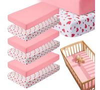 HEUIOP 6 Pack Next to Me Crib Sheets Bassinet Sheets Soft Muslin Cotton Fitted Next To Me Crib Mattress Compatible with Chicco Next2Me & Maxi-Cosi Iora Mattress for Baby Comfort