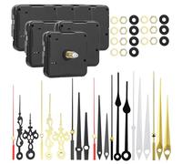 HEUIOP 7 Pcs Silent Clock Mechanisms Battery Powered with 7 Styles Hands,16mm Shaft Quartz Clock Mechanism,High Torque Long Shaft Replacement Movement for Home Office DIY Parts Repair