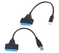 HEUIOP USB 3.0&Type C 3.0 to SATA Adapter Cable Hard Drive Cable&Recovery High-Speed Data Transfer for 12V/2A Power Supply 3.5" HDD&2.5" HDD/SSD Compatible for Windows, Macos and Linux, Support UASP