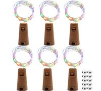 Heuluced Bottle Lights with Cork, 2M LED Copper Wire Fairy String Cork Lights Battery Operated Wine Bottle Light for DIY Indoor Outdoor Table Parties Wedding Christmas Bedroom Decoration (Multicolor)