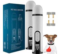 Heusom Silent Groom Pro Nail Grinder Cordless with LED Light & 3 Speeds for Dog and Cat, Dog & Cat Nail Trimmer, Professional Claw Care Tool, Ultra-Quiet Operation (2Pcs)