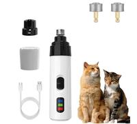 Heusom Silent Groom Pro Nail Grinder for Dogs & Cats - 2025 Rechargeable USB Quiet Pet Nail Trimmer with 2-Speed Settings, Professional Grooming Tool for Small/Medium/Large Breeds (+2 Grinding Head)