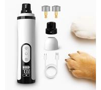 Heusom Silent Groom Pro Nail Grinder with Dual LED Lights & LCD Display, 2000mAh, 3 Speed Adjustable, Rechargeable & Corded Dog and Cat Nail Trimmer, Eco-Friendly ABS Material (1 Set)