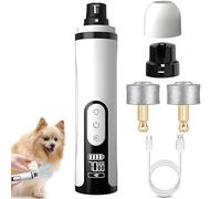 Heusom Silent Pro Groom Nail Grinder for Dogs & Cats - 3 Speeds, LED Light & 2000mAh Battery, Low Noise <40dB Pet Nail Grinder, Safe Claw Trimmer for Small to Large Pets (WH)